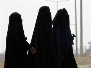 Women wearing the burqa